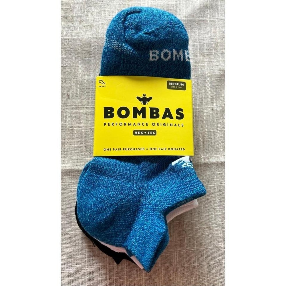 Bombas Performance Originals Hex-Tec 3 Pairs Socks NWT